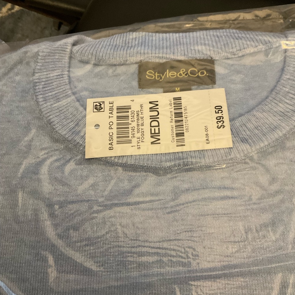 Style & Co Light Blue Knit Top